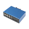 Industrial 8+2-Port Fast Ethernet PoE Switch 8 Port PoE FE RJ45, 2 GE SFP Ports