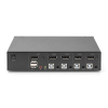Przełącznik KVM, 4 portowy, 4K 60Hz, 4xDP IN, 1xDP OUT, 2xUSB A, 2x Audio IN&OUT-23251470