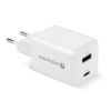 EVERACTIVE ŁADOWARKA SIECIOWA GAN 1 X USB ORAZ 1 X USB-C QUICK CHARGE 4.0 45W BIAŁA SC-450Q-23251902