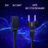 Kabel zasilający SCHUKO CEE 7/7 (E/F) | IEC C13 | 3x1.0mm2 | Czysta miedź Cu | 3m-23284077