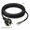 Kabel zasilający SCHUKO CEE 7/7 (E/F) | miedź Cu | odizolowany lutowany | 3x0.75mm2 | 3m-23284132