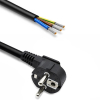 Kabel zasilający | wtyczka kątowa SCHUKO CEE 7/7 (E/F) | miedź Cu odizolowany lutowany | 3x1.5mm2 | 1.8m