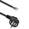 Kabel zasilający | wtyczka kątowa SCHUKO CEE 7/7 (E/F) | miedź Cu odizolowany lutowany | 3x0.75mm2 | 3m