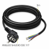 Kabel zasilający | wtyczka kątowa SCHUKO CEE 7/7 (E/F) | miedź Cu odizolowany lutowany | 3x0.75mm2 | 3m-23284162
