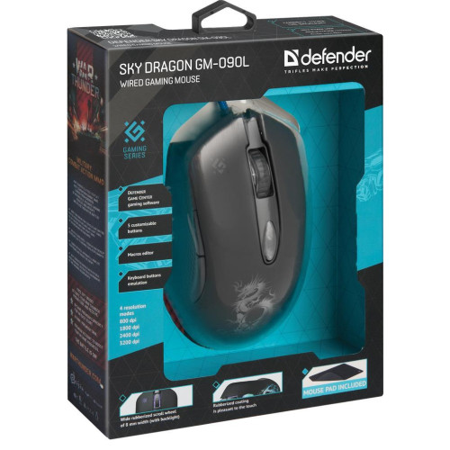 DEFENDER MYSZ PRZEWODOWA SKY DRAGON GM-090L OPTIC 3200DPI 6P 52090-2323015