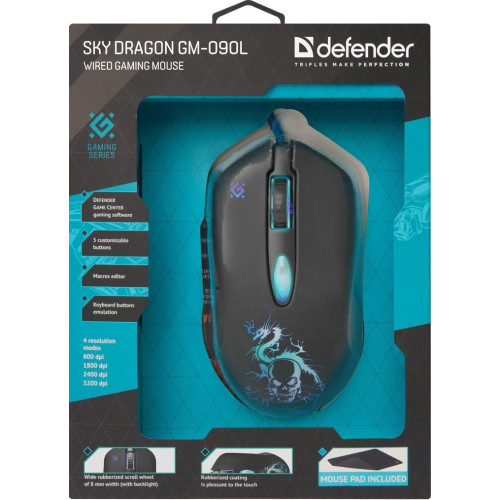 DEFENDER MYSZ PRZEWODOWA SKY DRAGON GM-090L OPTIC 3200DPI 6P 52090-2323016