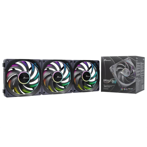 Seasonic MagFlow ARGB Obudowa komputera Wentylator 12 cm Czarny 3 szt.
