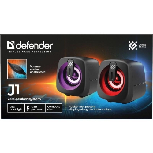 DEFENDER GŁOŚNIKI PC J1 2.0 6W LED USB CZARNE 65961-23246743