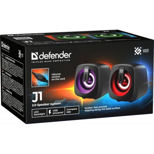 DEFENDER GŁOŚNIKI PC J1 2.0 6W LED USB CZARNE 65961-23246744