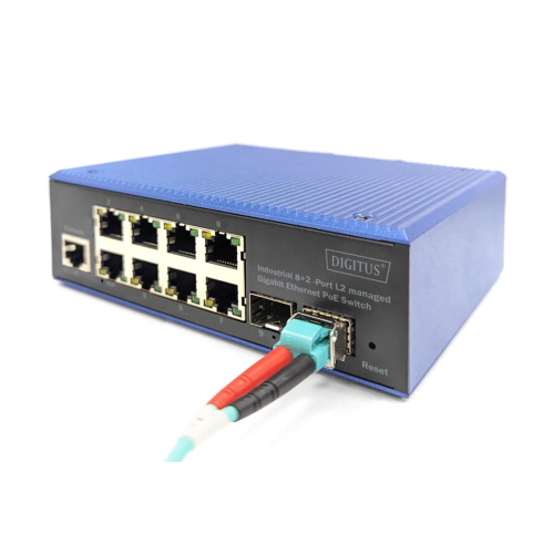 Digitus Przemysłowy 8+2 portowy zarządzalny przełącznik Gigabit Ethernet PoE L2-23249233