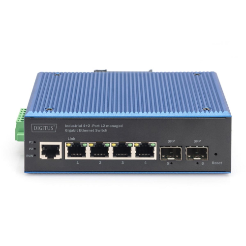 Switcher przemysłowy 4+2-Port L2 zarządzany Gigabit Ethernet 4 x GE RJ45 + 2 SFP Port-23249404