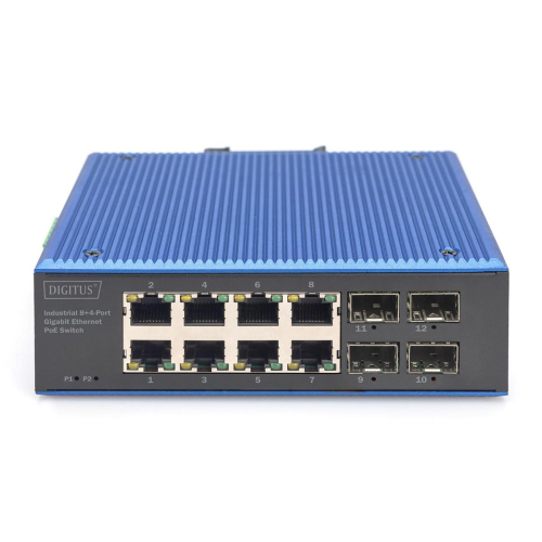 Przełącznik przemysłowy 8+4-Port Gigabit Ethernet PoE z 8x GE RJ45 i 2 SFP+ Portami, PoE-23249588