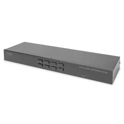 Przełącznik KVM 8 portowy, Rack 19", 4K 30Hz, 8xHDMI IN, 1xHDMI OUT, 2xUSB A