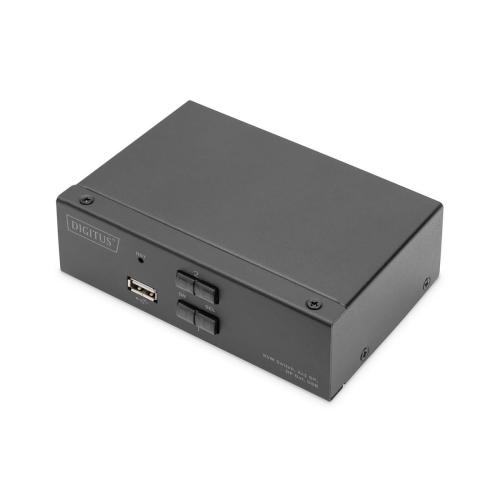 Digitus Przełącznik KVM, 2x1 DP, DP Out, USB