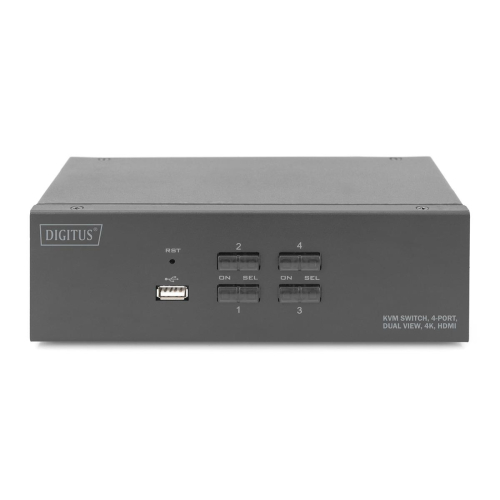 Digitus Przełącznik KVM, 4-portowy, obsługa dwóch monitorów, 4K, HDMI®-23251495