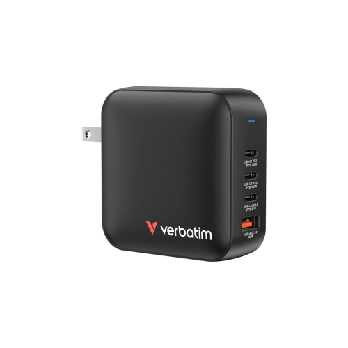 ładowarka Verbatim Mini GaN 165W 3xUSB-C 1xUSB-A US/EU/UK