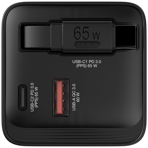 ładowarka Verbatim Gan 65W 2xUSB-C PD,1xUSB-A, retrac. Przewód 32217-23251867