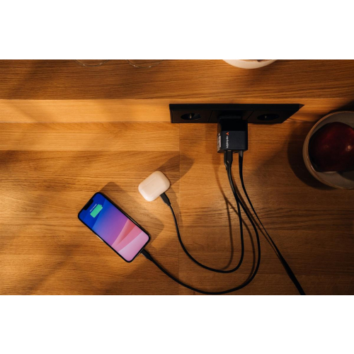 ładowarka Verbatim Gan 65W 2xUSB-C PD,1xUSB-A, retrac. Przewód 32217-23251876