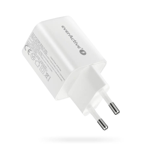EVERACTIVE ŁADOWARKA SIECIOWA GAN 1 X USB ORAZ 1 X USB-C QUICK CHARGE 4.0 45W BIAŁA SC-450Q-23251901
