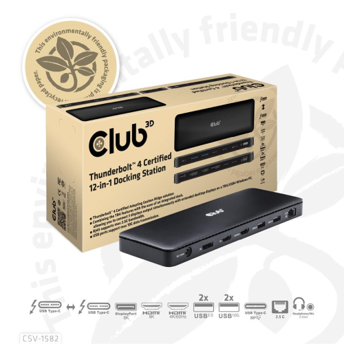 CLUB3D Club 3D, Dockingstation TB4 12 in 1-23253160