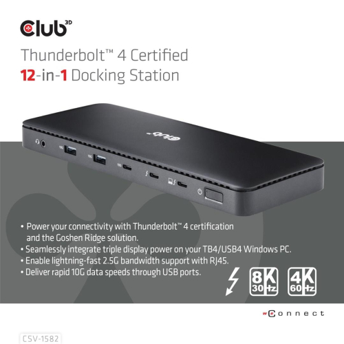 CLUB3D Club 3D, Dockingstation TB4 12 in 1-23253162