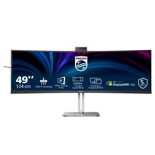 Philips 5000 series 49B2U5900CH/00 monitor komputerowy 124 cm (48.8") 5120 x 1440 px Dual QHD LCD Czarny