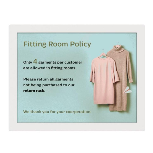 Philips 13BDL4150IW Płaski panel Digital Signage 33 cm (13") Wi-Fi UXGA Biały Procesor wbudowany Android 11 24/7