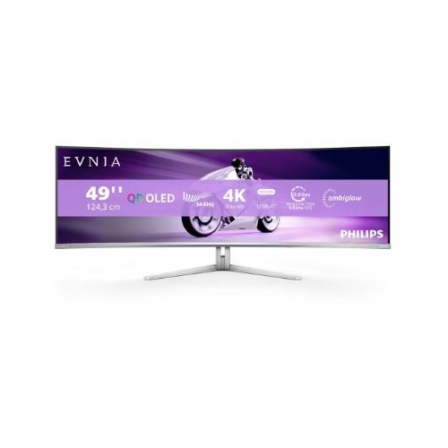 Philips Evnia 8000 49M2C8900L/00 monitor komputerowy 124,2 cm (48.9") 5120 x 1440 px Dual QHD QD-OLED Biały