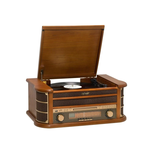 Drewniane centrum muzyczne retro Denver MCR-50MK3 z gramofonem