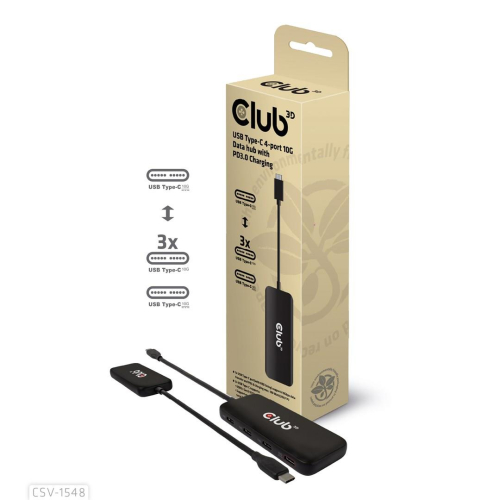 CLUB3D CSV-1548 stacja dokująca Przewodowa USB 3.2 Gen 1 (3.1 Gen 1) Type-C Czarny-23263340