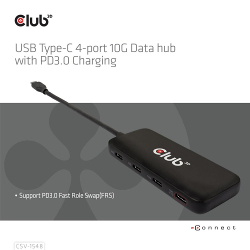 CLUB3D CSV-1548 stacja dokująca Przewodowa USB 3.2 Gen 1 (3.1 Gen 1) Type-C Czarny-23263341