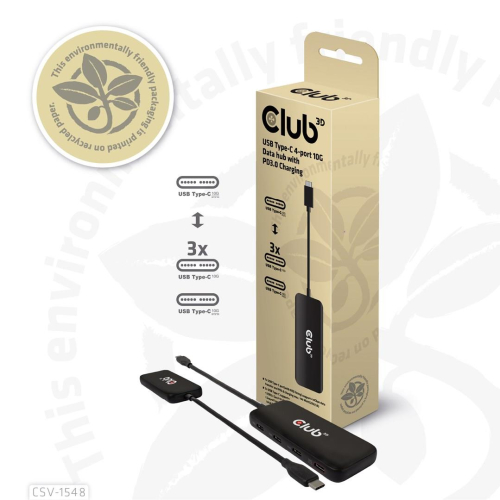 CLUB3D CSV-1548 stacja dokująca Przewodowa USB 3.2 Gen 1 (3.1 Gen 1) Type-C Czarny-23263345