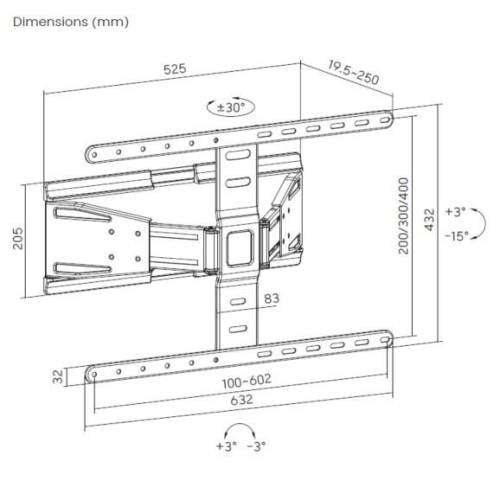 Equip 650344 uchwyt do telewizorów 2,29 m (90
