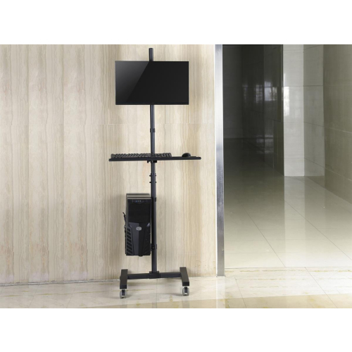 Wyposażenie - Wózek na płaski panel / obudowa komputera - plastikowa, stal nierdzewna - rozmiar ekranu: 43,2-81,3 cm 