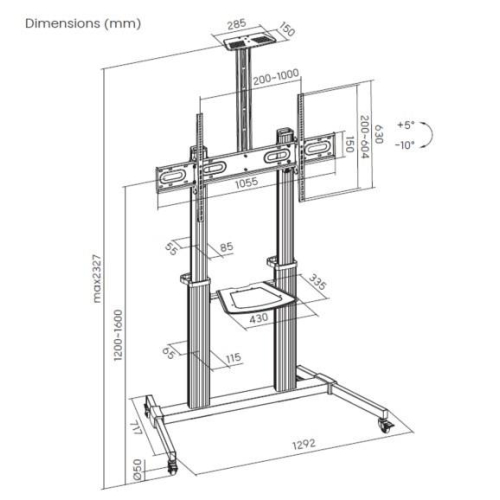 Equip 650631 uchwyt do telewizorów 2,54 m (100