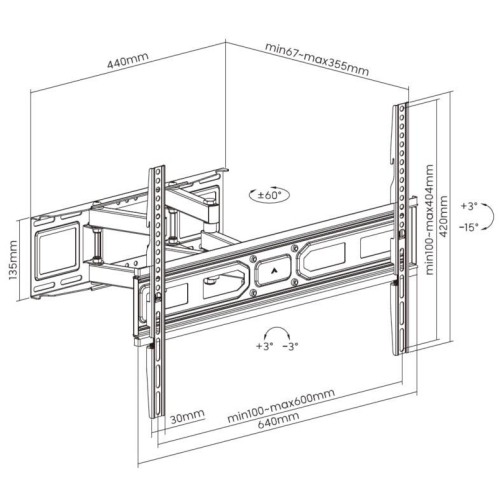 Equip 650337 uchwyt do telewizorów 2,03 m (80