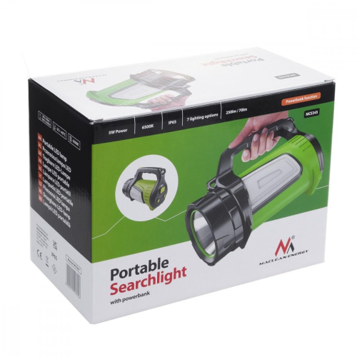 Latarka akumulatorowa 3w1 szperacz LED USB MCE345-23282211