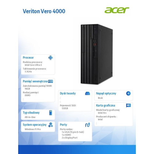 Komputer Veriton Vero 4000 VVX4735GT SFF Core Ultra 5 225/16GB/512GB/W11P-23283508