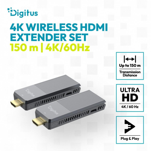 Przedłużacz / Extender HDMI bezprzewodowy do 100/150m | UHD 4K@60Hz | Audio (Zestaw)-23283954