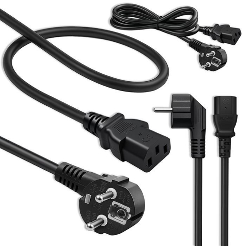 Kabel zasilający | wtyczka kątowa SCHUKO CEE 7/7 (E/F) | IEC C13 | 3x0.5mm2 | czysta miedź | 1.5m-23283976