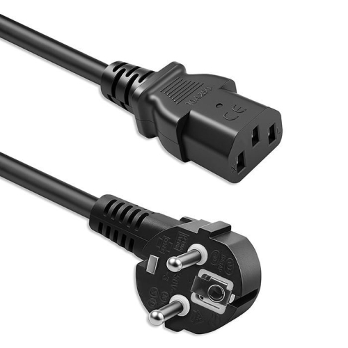 Kabel zasilający | wtyczka kątowa SCHUKO CEE 7/7 (E/F) | IEC C133x0.5mm2 | czysta miedź Cu | 1.8m