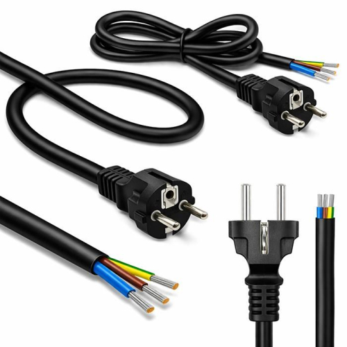 Kabel zasilający SCHUKO CEE 7/7 (E/F) | miedź Cu | odizolowany lutowany | 3x1.0mm2 | 1.8m-23284123
