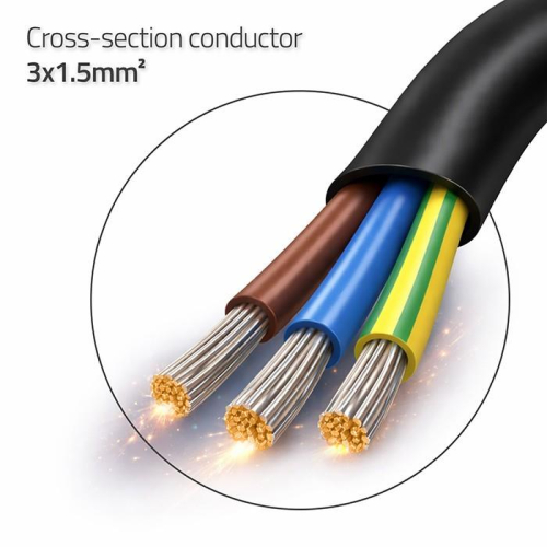 Kabel zasilający SCHUKO CEE 7/7 (E/F) | miedź Cu | odizolowany lutowany | 3x1.5mm2 | 1.8m-23284125