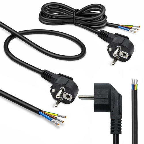 Kabel zasilający | wtyczka kątowa SCHUKO CEE 7/7 (E/F) | miedź Cu odizolowany lutowany | 3x0.75mm2 | 3m-23284165