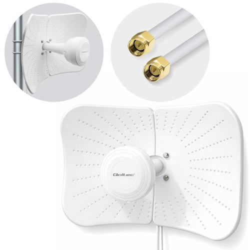 Antena paraboliczna 4G 5G LTE | 2x19dBi | kierunkowa | zewnętrzna| 1710-2700 MHz | 3300-4200 MHz | N Female | wodoodpor