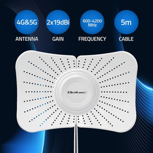 Antena paraboliczna 4G 5G LTE | 2x19dBi | kierunkowa | zewnętrzna| 1710-2700 MHz | 3300-4200 MHz | N Female | wodoodpor