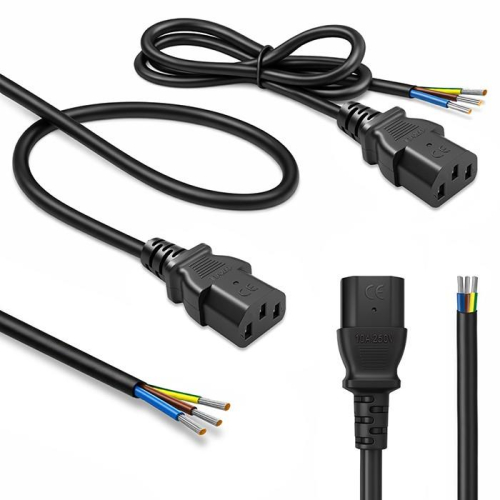 Kabel zasilający IEC C13 | odizolowany lutowany | Czysta miedź CU| 3x0.75mm2 | 1.8m-23284326