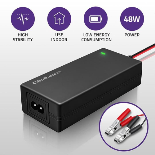 Ładowarka do akumulatora AGM GEL STD | Prostownik 12V | 4A | 48W | LED | Kabel 1.8m-23284340