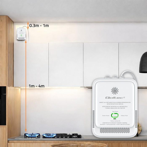 Czujnik wycieku gazu ziemnego i tlenku węgla (czadu) | Tuya | Wi-Fi | alarm 85dB | LED-23284348