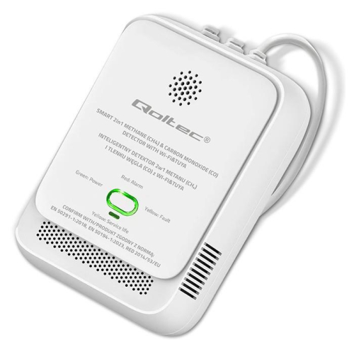 Czujnik wycieku gazu ziemnego i tlenku węgla (czadu) | Tuya | Wi-Fi | alarm 85dB | LED-23284349